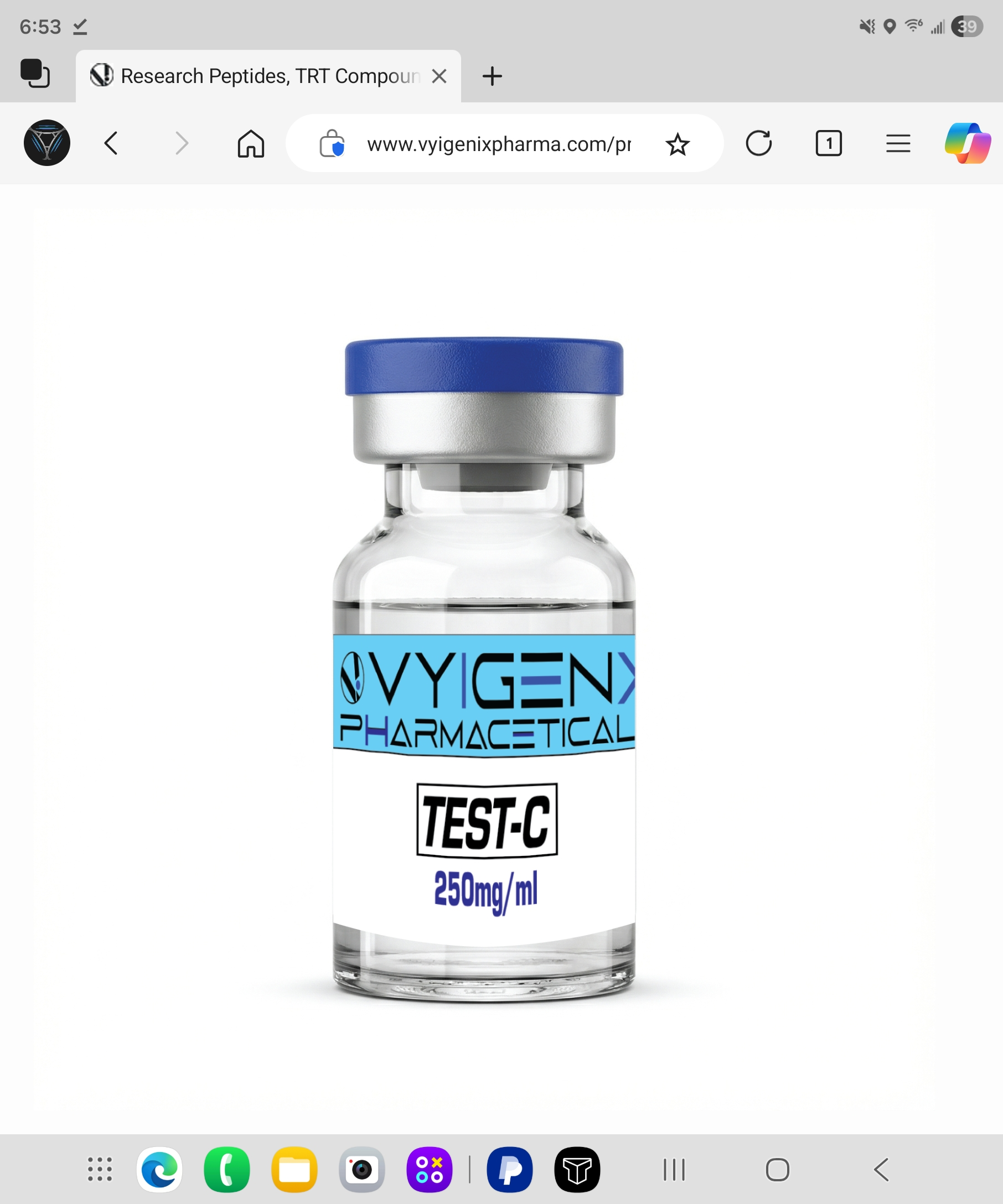 Testosterone Cypionate 10ml 250mg