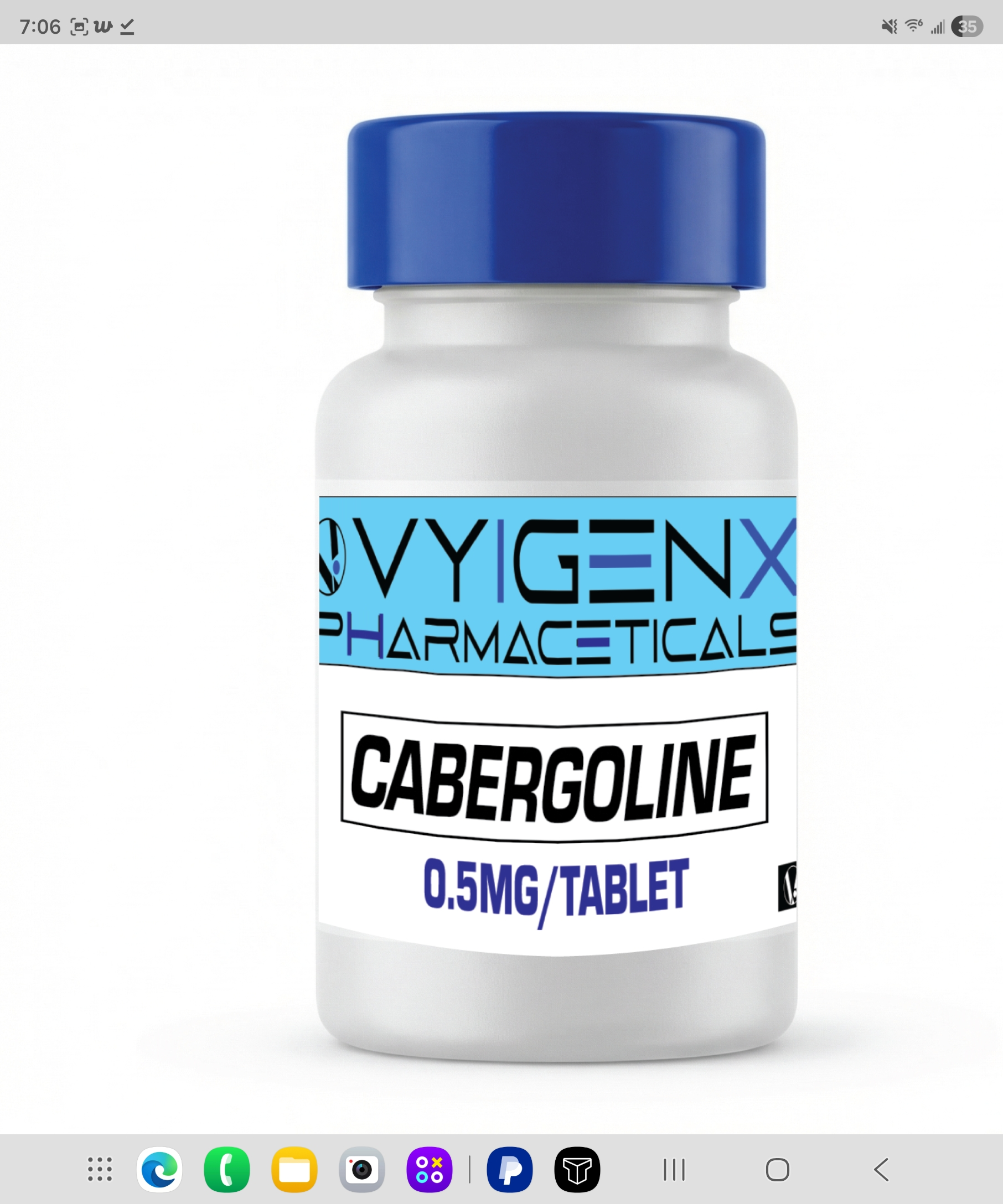 Cabergoline 0.5mg 30ml